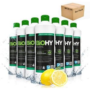 BiOHY Afwasmiddel (9 x 1l Fles) | Vrij van schadelijke chemicaliën & biologisch afbreekbaar | Glans & vetoplossende formule | Geschikt voor industrie en huishouden (Spülmittel)