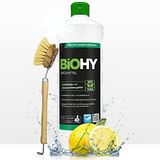 BiOHY Afwasmiddel (1 Liter Fles) + pomp dispenser | Vrij van schadelijke chemicaliën & biologisch afbreekbaar | Glans & vetoplossende formule | Geschikt voor industrie en huishouden (Spülmittel)