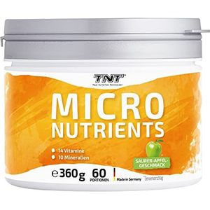 TNT Multivitamine poeder met 24 vitaminen & mineralen (360g) â€¢ Vitaminecomplex met groene thee-extract, spirulina & co-enzym Q10 â€¢ micronutriÃ«nten (zure appel)