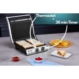 180° Kontaktgrill 2000 Watt 30 min Timer Thermostat Anti-Rutsch-Füße - Steinborg