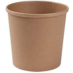 GREENBOX Biologische kartonnen bekers eetbekers van kraftkarton, bruin, composteerbare beker met PLA binnencoating, soepbeker, to-go, ijsbeker, karton, 25 biologische wegwerpbekers, biologisch