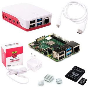 Raspberry Pi 4 8 GB Starter Set | Ultra 64GB SD-kaart | USB-C voeding 15W | Behuizing | 4K Micro HDMI-kabel | Koellichaam Set | Raspberry Pi 4 Model B 8 GB RAM