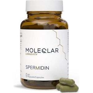 MoleQlar Spermidine 60 capsules - voedingssupplement met spermidine uit chlorella-algenpoeder & sojabonenextract - 3 mg spermidine per portie - gecertificeerd in DE