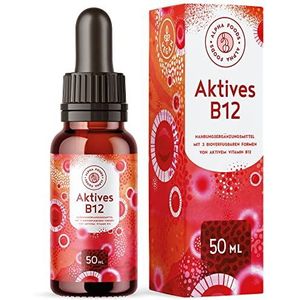 Bioactieve vitamine B12 druppels - Hoog gedoseerd, 500 mcg B12 in drie veganistische actieve vormen oa methylcobalamine - laboratorium geteste stabiliteit en biologische beschikbaarheid, vloeibaar - 50ml