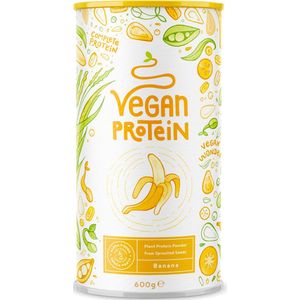 Alpha Foods Vegan Proteine poeder - Eiwitpoeder als maaltijd of ontbijtshake, Plantaardige Proteine Shake, 600 gram voor 40 shakes, met Banaan smaak