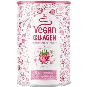 Alpha Foods Vegan Collageen poeder Formation Support met Hyaluronzuur en Vitamine C - Collagen supplement met Cuma en Silicea - ondersteunt huid, haar en nagels - 400 gram voor 26 shakes met Framboos