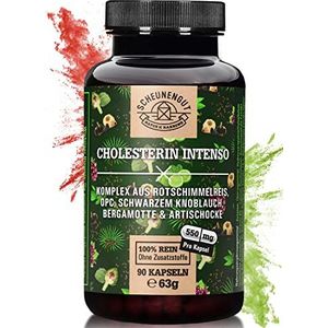 CHOLESTERIN INTENSO® Rode Rijst -BELANGRIJK: cholesterol capsules met monacoline K, zwarte knoflook, bergamot, artisjok etc -rode rijstcapsule- NL SCHEUNENGUT®