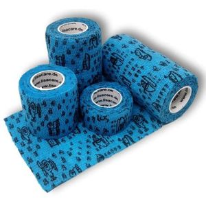 LisaCare Bandages zelfklevend - bandage voor kinderen - cosmetische zelfklevende bandages - set van 4 2,5 - 10cm breed (voertuigen blauw)