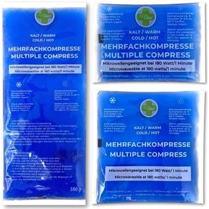 LisaCare Set koelpads, 3 maten, koelpads, koud-warm kompres voor kinderen en volwassenen, acute pijn en koortsbehandeling, geschikt voor magnetron