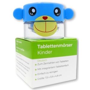 LisaCare - Kinderen - Tablettenvijzel - Aap Motief - 5 x 4 cm - Met Pillendoos