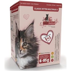 catz finefood Kitten 6 zakjes van 85 g natvoer voor kittens jonge katten zonder granen en suiker met een hoog vleesgehalte