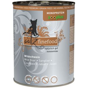 6x400g Wild Zwijn Catz Finefood Monoprotein zooplus Kattenvoer nat