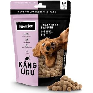 Chewies Trainings-Happen Känguru Hondensnoepjes graanvrij, zacht en suikervrij - Monoproteïne hondensnoepjes in hersluitbare verpakking - Made in Germany (6 x 175 g)