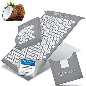 Wellax acupressuurmat met kussen - verlicht specifiek spanning & bevordert circulatie - massagemat in set incl. acupressuurkussen & draagtas