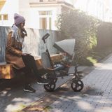 KIDIZ® Dreirad 5in1 Kinderdreirad mit Schubstange Lenksystem Stange ab 1 Jahr vorwärts und Rückwärtsfahrt Jogger ,  Korb Tasche Getränkehalter Sonnendach Gummiräder, Buggy Fahrrad Baby Klappbar