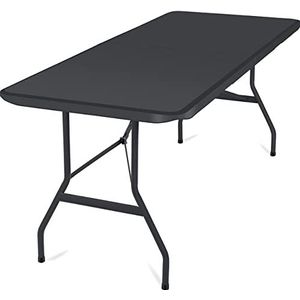 KESSER® buffettafel, inklapbaar, kunststof, 183 x 76 cm, campingtafel, feesttafel, klaptafel, tuintafel voor in de tuin, op het terras of balkon, inklapbaar voor 6 personen incl. draaggreep antraciet