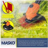 Masko - Akku-Rasentrimmer mit 20 v Li-Akku 2 0 Ah Akku und Ladegerät Motorsense 26 cm Schnittkreis 180° Trimmwinkel Teleskop-Stiel & Zusatzhandgriff