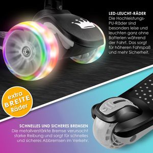 Kinderstep - 3 wielen Step - X-Pro2 - LED oplichtende wielen - opvouwbaar - voor 3-12 jaar - rood