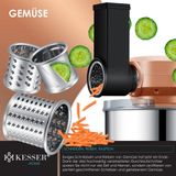KESSER® 3 in 1 Universal Küchenmaschine K-KM 3000 mit Fleischwolf Knetmaschine Multifuntionale Rührmaschine 5,5L Schüssel mit 3 Rührwerkzeuge 1,5L Entsafter Wurst Set Pasta & Plätzchenformen