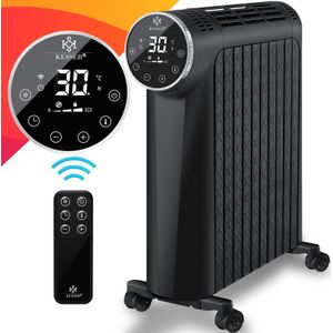 KESSER® Olieradiator, 2500 W, elektrische verwarming, verwarming, energiebesparend met display, wifi-app en afstandsbediening, touchscreen, mobiele olie-radiator, 24 uur timer, thermostaat