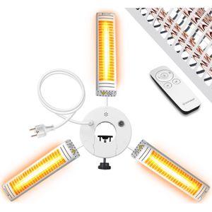 KESSER® Infrarood warmtestraler, 3000 W, voor terras, horeca en parasol, kwartsstraler, outdoor, infraroodstraler, terrasstraler met afstandsbediening, in hoogte verstelbaar, voor tuin en buiten
