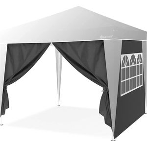 KESSER® 2 x zijwand voor paviljoen, 3 x 3 m, pop-up vouwpaviljoen, inklapbaar, ruimtebesparend, op te bergen, antraciet