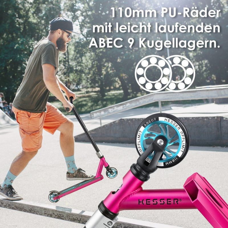 KESSER - Stuntstep X-Limit-Pro - Roze / Turkoois - Funscooter - 360° Sturing