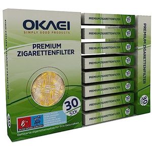 Okaei ProBox Sigarettenfilter, 10 x 30 cm, 300 stuks sigarettenfilters, voor minder teer en nicotine, sigarettenhouder, nicotinefilter, sigarettenhouders met microfilter, filteropzetstuk 8 mm,