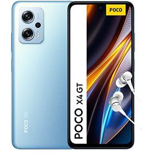 Xiaomi Poco X4 GT 5G Smartphone + Headphone, 8+256GB, 6.6” 144Hz DynamicSwitch DotDisplay, 64MP Triple-Camera, 5080mAh, 67W Turbo Charge, Blue