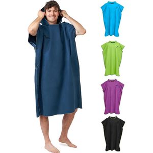 Zwemponcho - Unisex - Marineblauw/Grijs - Microvezel - Lichtgewicht en Sneldrogend