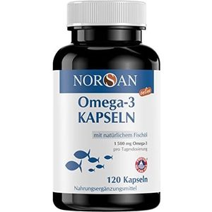 NORSAN Premium Omega 3 Capsules hoog gedoseerd - 1.500 mg Omega 3 per portie - Aanbevolen door 4000 artsen - NORSAN Visolie Capsules EPA & DHA, geen oprispingen met visgeur