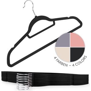Blumtal - Kledinghangers - Velvet - Fluweel - Zwart - Set van 30