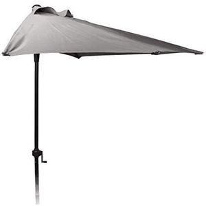 Spetebo Halfronde wand parasol - 250cm / grijs - wandscherm halfrond balkon scherm, grijs, 250 x 125 cm