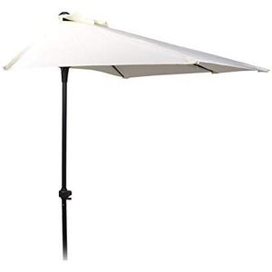 Spetebo Halfronde wand parasol - 250cm / wit - wandscherm halfrond balkon scherm, wit, 250 x 125 cm