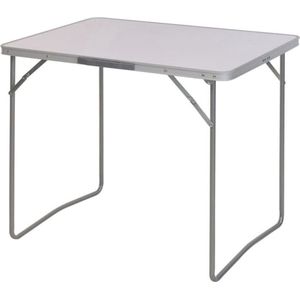 Spetebo Campingkoffertafel, inklapbaar, grijs, 80 x 60 cm, klaptafel met handgrepen, picknick, tuin, koffer, tafel, inklapbaar, draagbaar, met aluminium frame