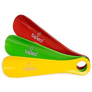 biped 3-delige set schoenlepels kunststof 18 cm – Mini reis schoenlepels ergonomisch gevormd – Handig hulpmiddel voor kinderen en volwassenen z1570(colorful)