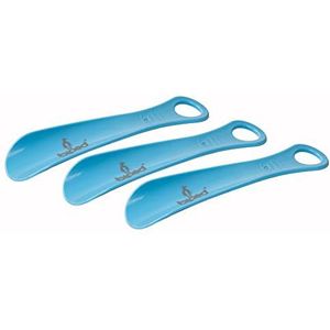 biped 3-delige set schoenlepels kunststof 18 cm – Mini reis schoenlepels ergonomisch gevormd – Handig hulpmiddel voor kinderen en volwassenen z1570(lichtblauw)