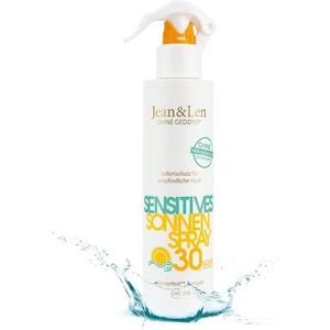 Jean&Len - Zonnebrandspray - SPF 30 - 250 ml - Voor Gevoelige Huid - Waterdicht - Veganistisch