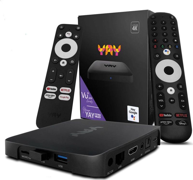 YAY GO PRO AndroidTV 4K UHD - OTT IPTV Mediaspeler Box - Zwart
