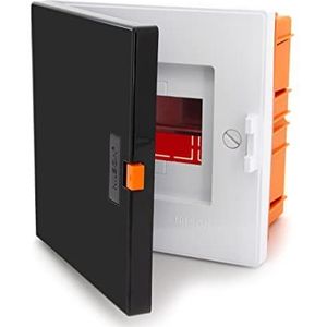 Zekeringkast, verdeelkast, IP40, inbouw, kleine verdeler, verdeler, 4 modules, 1 rij voor de droogruimte installatie in huis