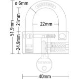 Stanley 81121 371 401 Hangslot 40 mm Sleutelslot