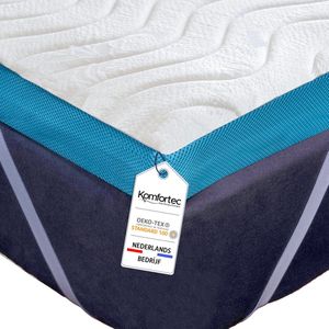 Komfortec Topper 160x200x5 cm - Traagschuim Topdekmatras - Orthopedisch - Afneembaar en Wasbaar