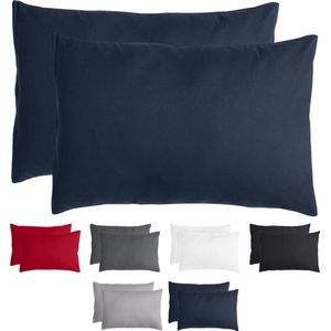 Komfortec Set van 2 Premium Kussenslopen Superzachte Kussenhoes – 100% Geborsteld Mikrovezel 90g/m² Blauw