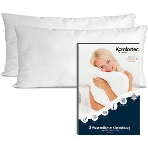 Komfortec Set van 2 Waterdichte Kussenbeschermers 40x80 cm - Ademende Kussenhoes-Hypoallergene Kussenslopen - Anti-mijt.