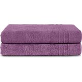 Komfortec Set van 2 saunahanddoek 80x200 cm - 100% katoen, saunahanddoek, zachte handdoek, grote badstof sneldrogend - lila