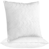 Komfortec Set van 2 gewatteerde microvezel kussens 80 x 80 cm met vulling 1000 g