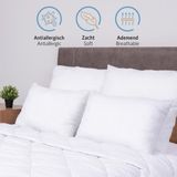 Komfortec Hoofdkussen 80x80 cm (2 stuks set), Hotelkwaliteit Slaapkussen, Hoofdkussen Slaapkamer, Wasbaar, Ergonomisch (Wit)