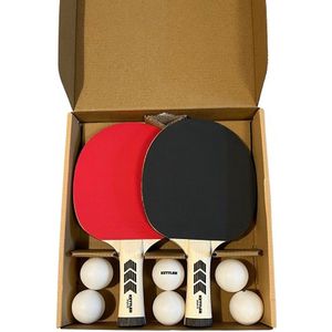 KETTLER Match - Tafeltennisbatjes - set van 2 batjes & 6 ballen - Pingpong batjesset - indoor