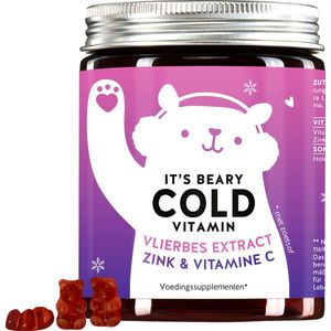 Bears with Benefits Weerstand Vitamine Gummies - maandelijkse voorraad van 60 stuks | Gummiberen tegenverkoudheid voor kinderen en volwassenen - Vlierbloesem, zink, vitamine C, honing |Bears with Benefits - It’s Beary Cold
