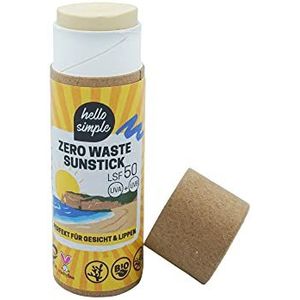hello simple - Zero Waste vaste zonnebrandcrème - veganistisch plasticvrij - mineraal UVA + UVB-filter (LSF 50)